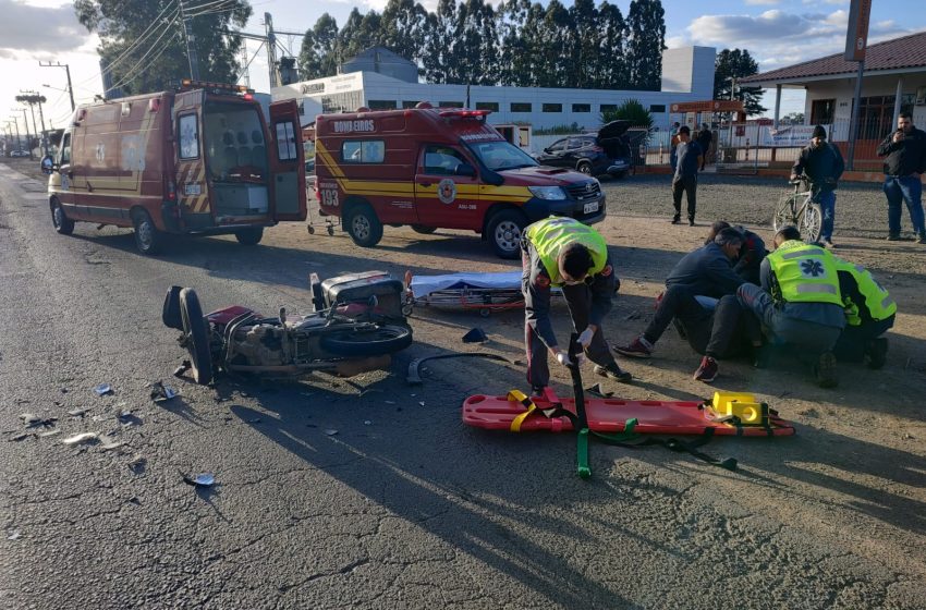  Carro X Moto: Acidente deixa um ferido