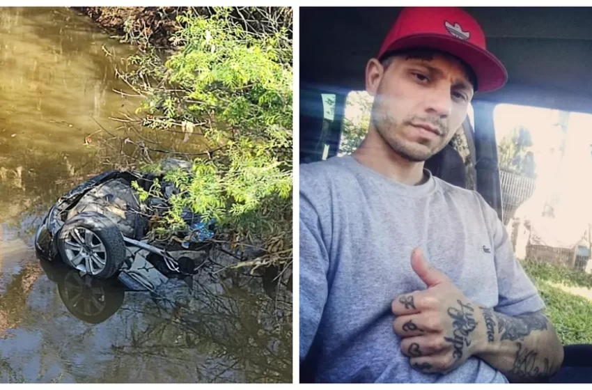  Morre motorista que se afogou com crianças após carro cair em rio de SC; homem fugia da polícia