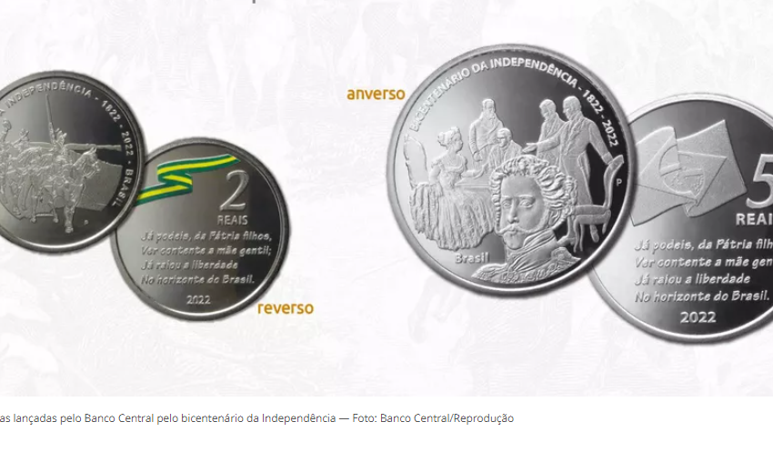  BC lança moedas comemorativas pelos 200 anos da Independência