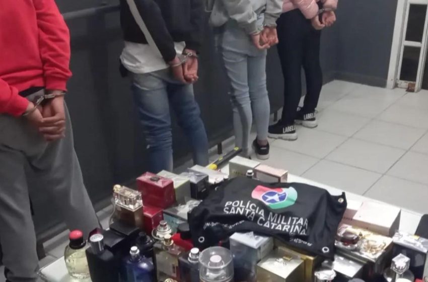  Quadrilha presa em flagrante após furtar loja de perfumes