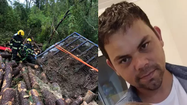  Motorista morreu prensado por carga de pinus