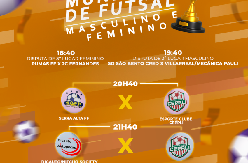  Final do Campeonato Municipal de Futsal é nesta terça (6)