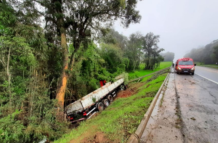  Saída de pista deixa um ferido