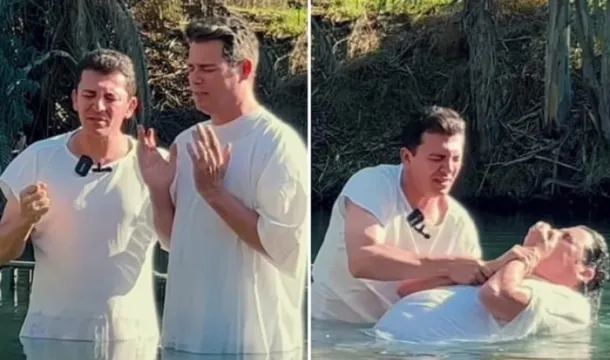  Celso Portiolli é batizado no rio Jordão