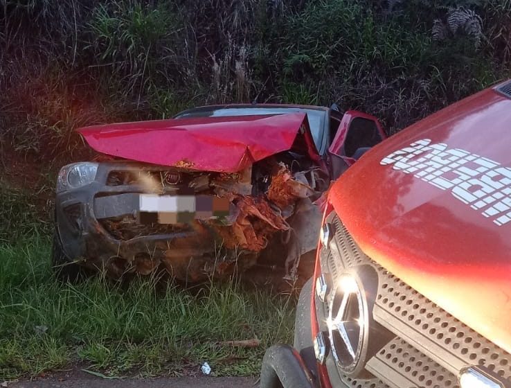  Mulher fica ferida em acidente