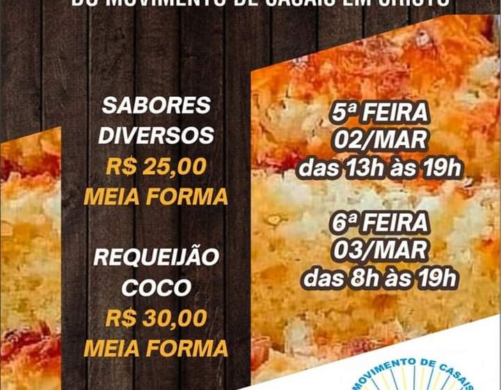  ATENÇÃO: Tradicional “Cuque” do Movimento de Casais em Cristo acontece nesta semana