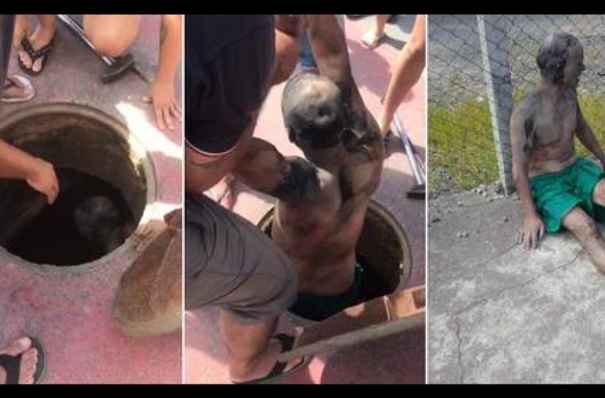  Homem é resgatado após ficar quase 24 horas dentro de bueiro