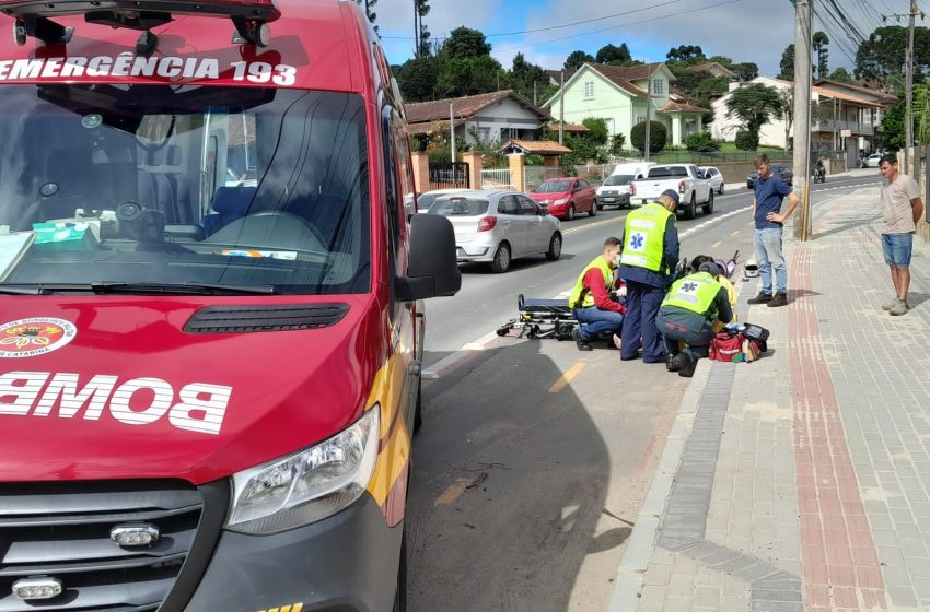  Mulher sofre queda de moto na Wunderwald