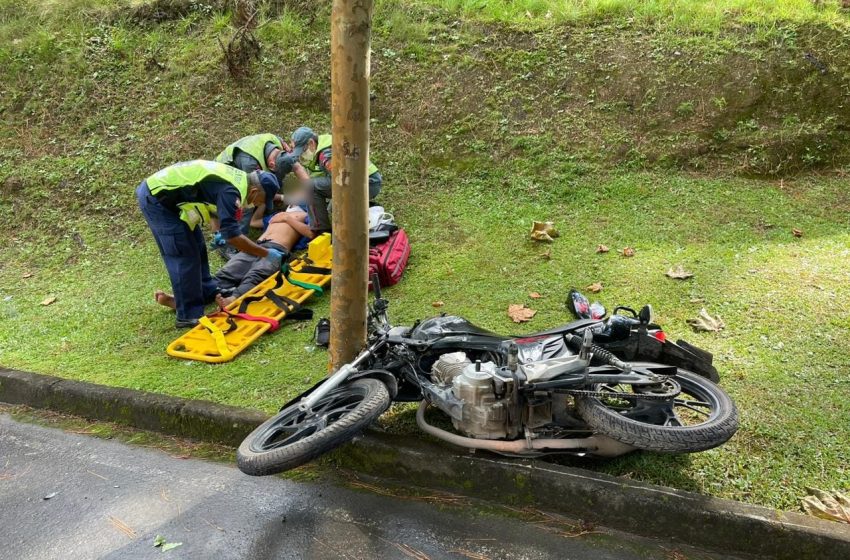 ACIDENTE: queda de moto deixa jovem ferido em Campo Alegre