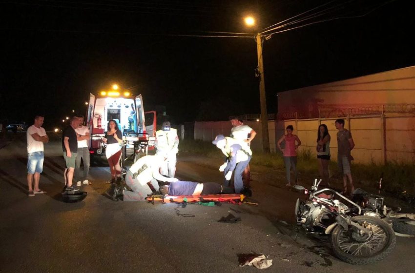  Motoqueiro é conduzido ao hospital com suspeita de Traumatismo cranioencefálico