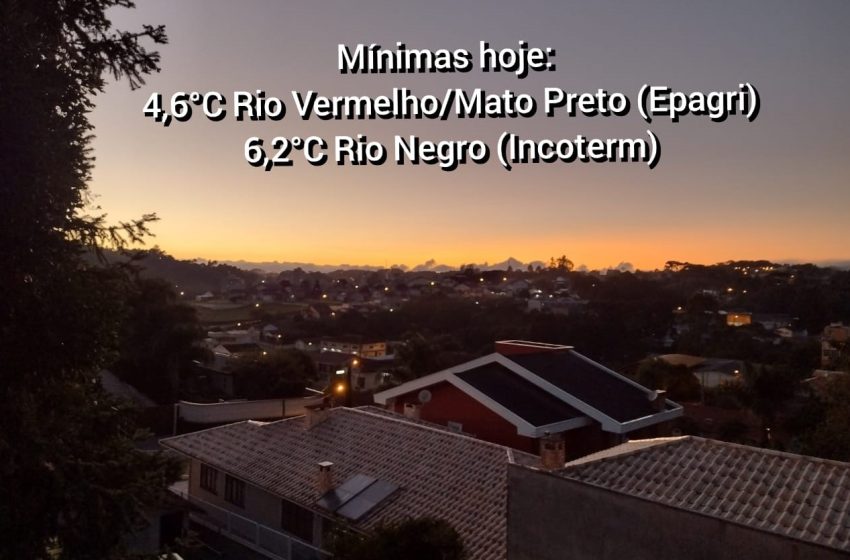  FRIO: Temperatura baixou de 5 graus