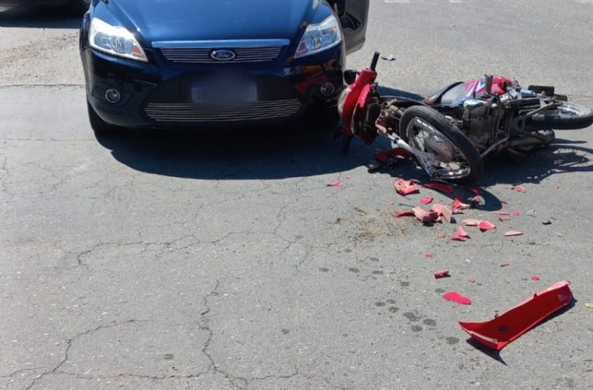  Acidente no início da tarde deixa motoqueiro ferido