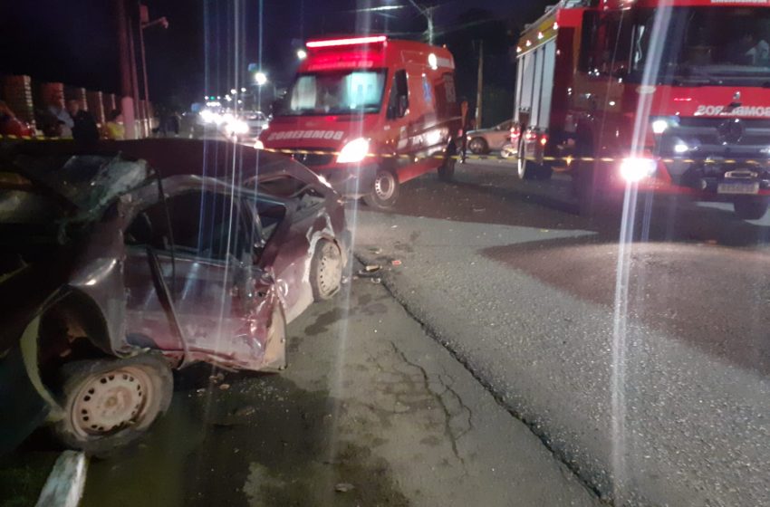  Acidente envolvendo ônibus e automóvel em Três Barras