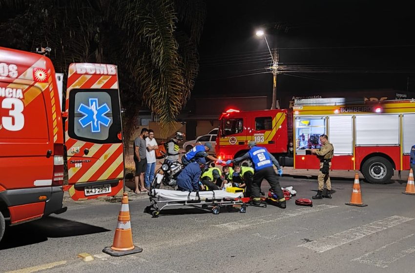  Acidente envolvendo carro e moto resta em um ferido