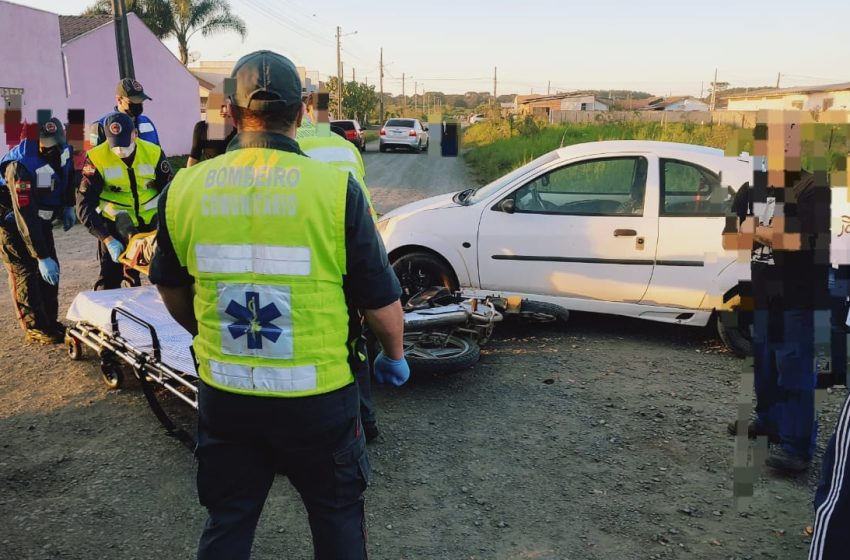  Motociclista é encaminhado ao Hospital com suspeita de fratura
