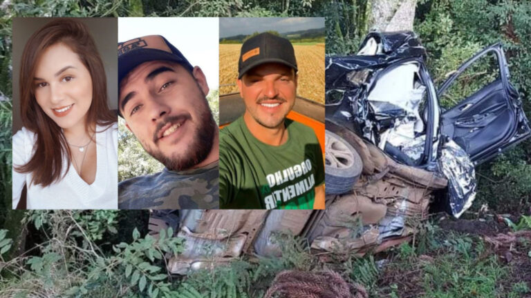  Três jovens morrem em grave acidente