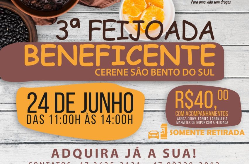  SOLIDARIEDADE: 3ª Feijoada beneficente do Cerene é neste sábado