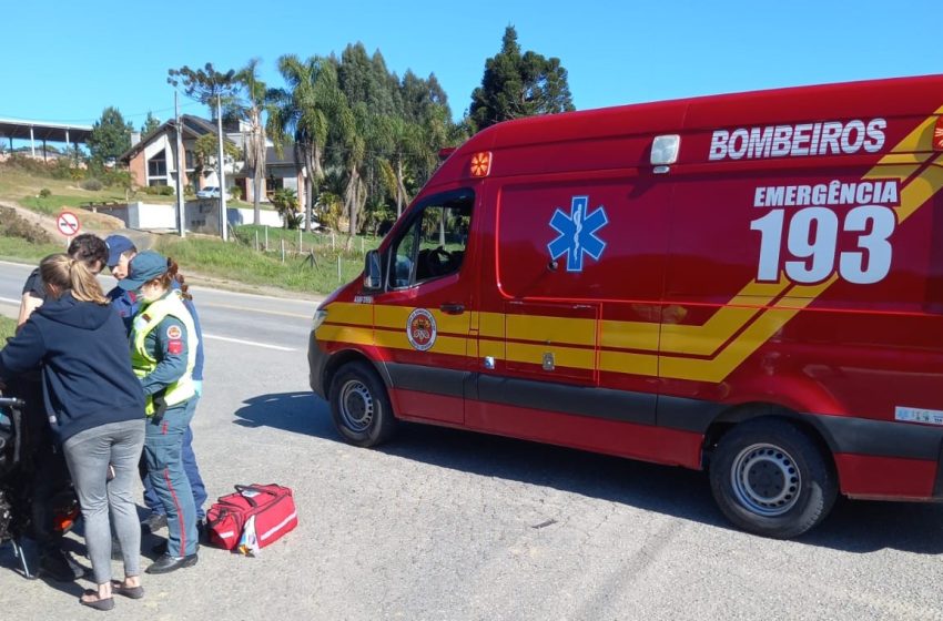  Motociclista ficou ferido em acidente na BR-280