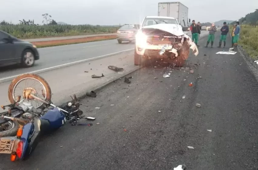  BR-280: motociclista morre em grave acidente na manhã desta quarta