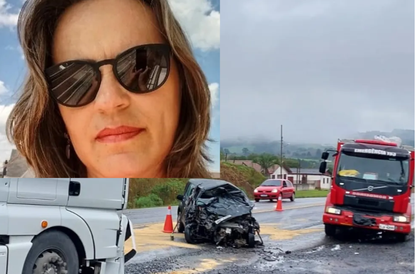  Mulher morre após acidente entre carro e carreta
