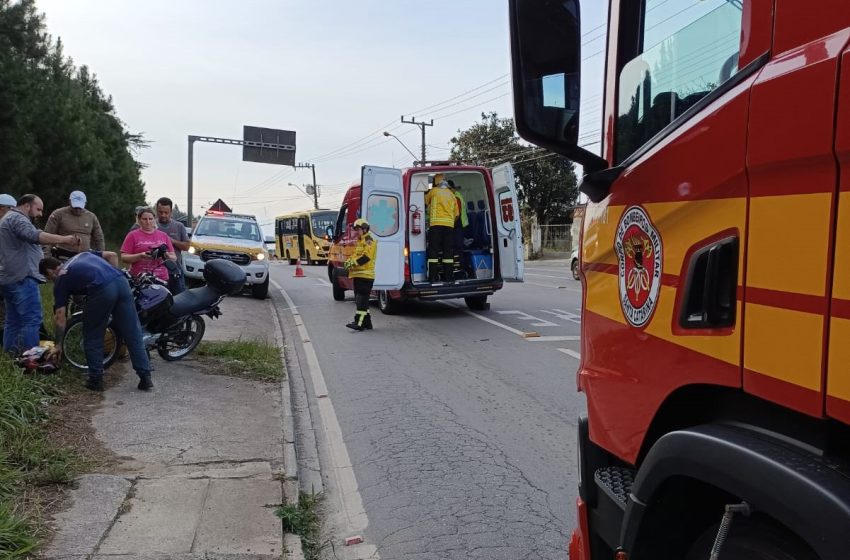  RODOVIA DOS MÓVEIS: Motociclista se fere em acidente