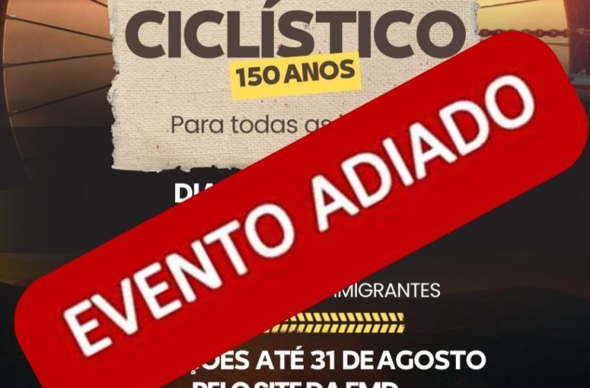  COMUNICADO: passeio Ciclístico é transferido