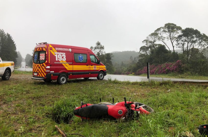  Queda de moto na SC -418 deixa uma pessoa ferida