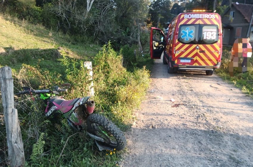  Homem sofre queda de moto e fica ferido em Serra Alta