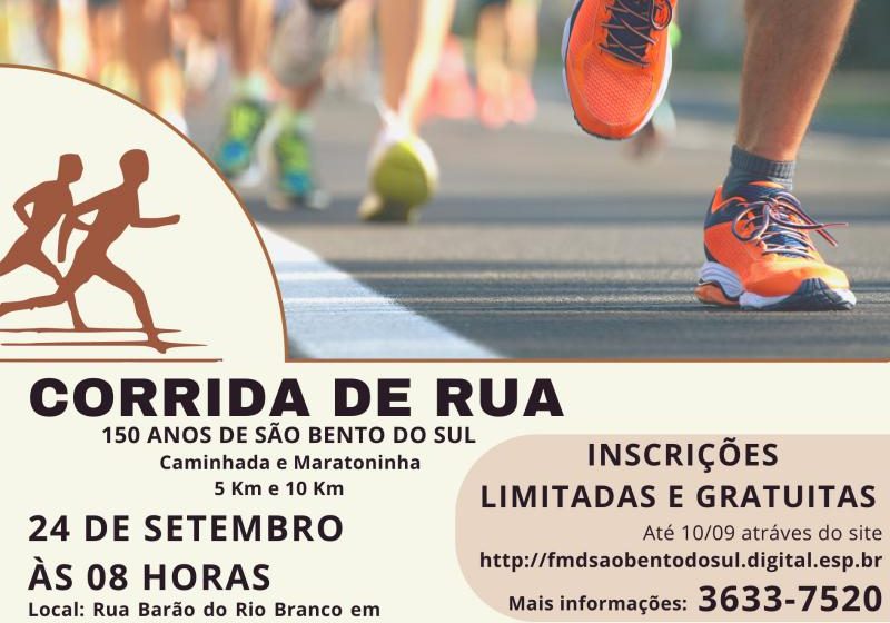  Corrida de rua celebra os 150 anos de São Bento do Sul
