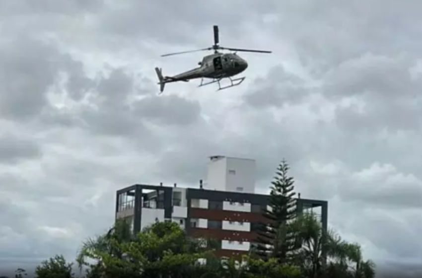  Trio é detido com arma e helicóptero da PM procura suspeito foragido