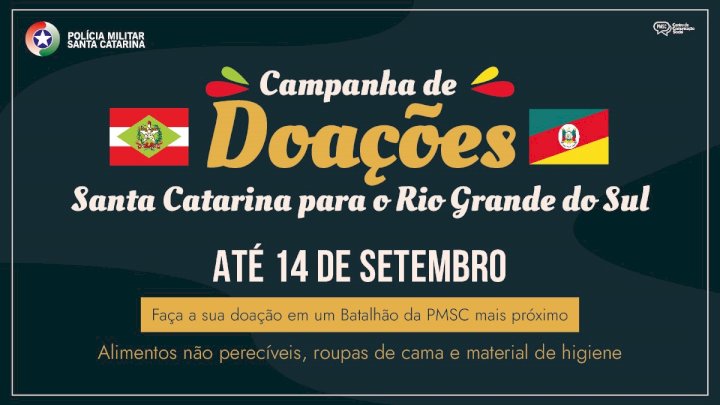  Unidades da PMSC recebem doações para desabrigados do Rio Grande do Sul