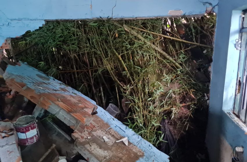  Deslizamento de terra atinge residência