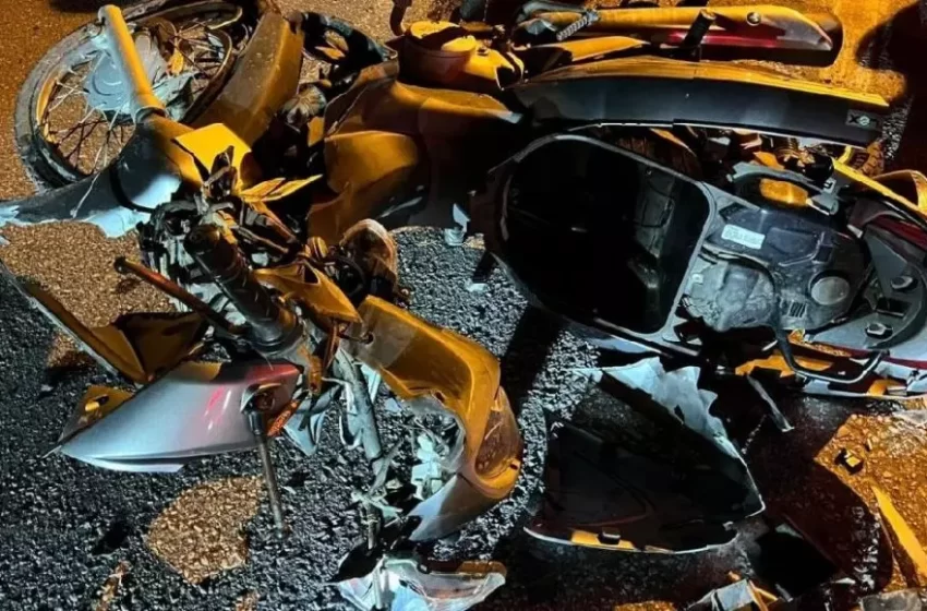  Motociclista morre após colisão com caminhonete