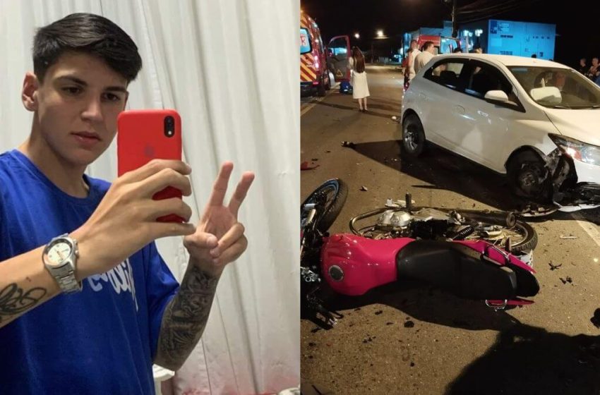  Jovem de 19 anos morre em acidente entre moto e carro