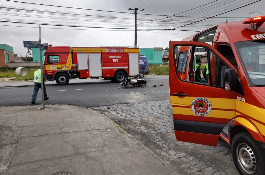  Acidente deixa motociclista ferido