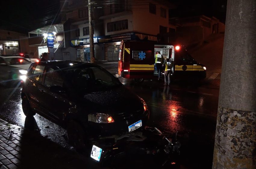  Homem fica ferido após queda de motocicleta