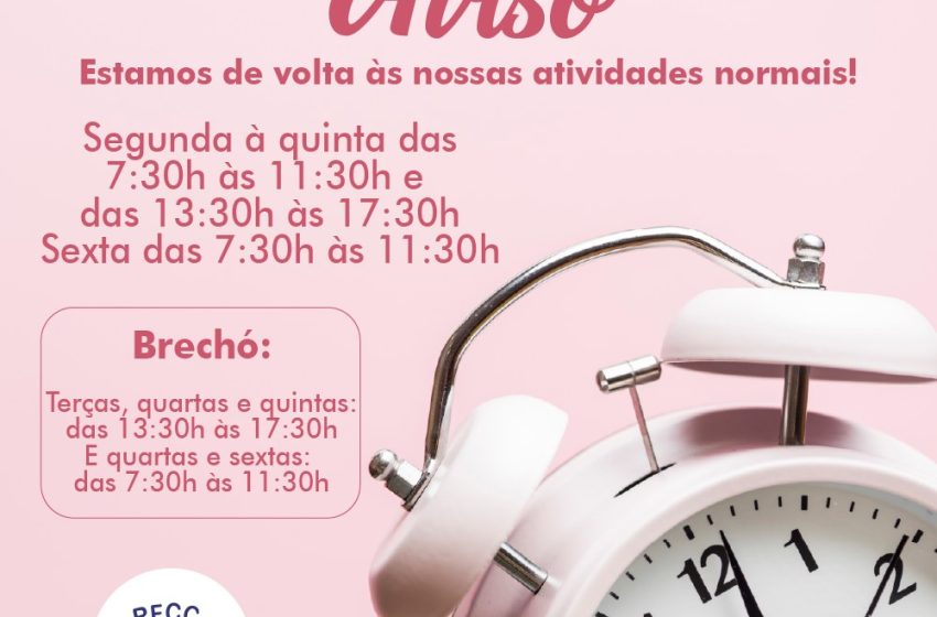  COMUNICADO: Rede Feminina de Combate ao Câncer retoma atividades