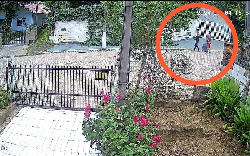  Câmera flagra casal com mala usada para esconder corpo de menina em Indaial