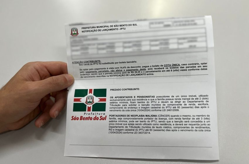  Pagamento à vista do IPTU é até dia 10