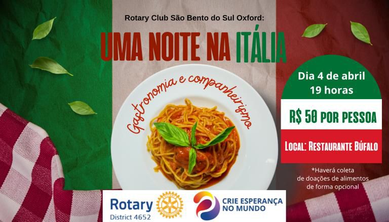  Rotary Oxford realiza “Uma Noite na Itália”
