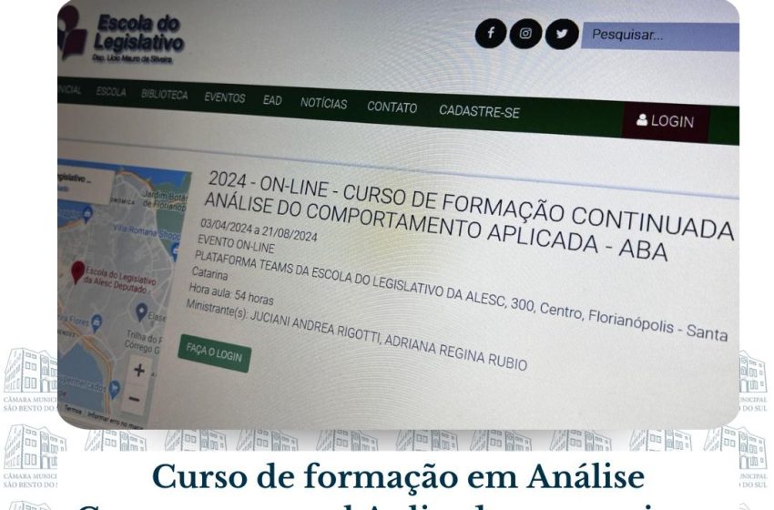  Câmara ajuda na divulgação de curso “ABA”