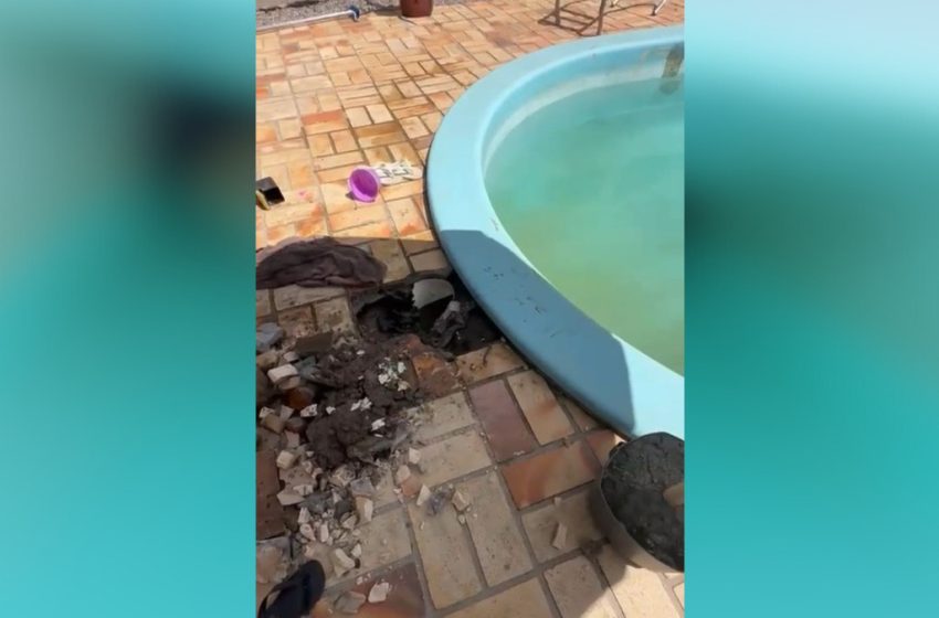  Menina de 2 anos fica presa em buraco de piscina e mobiliza bombeiros