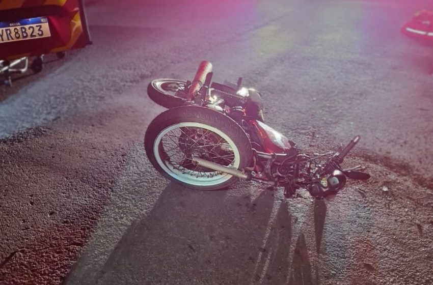  Acidente na noite de domingo deixa motoqueiro ferido