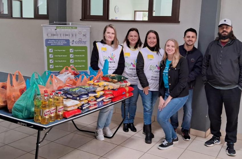  Núcleo de Cooperativas arrecada 2,5 toneladas de alimentos no Dia C