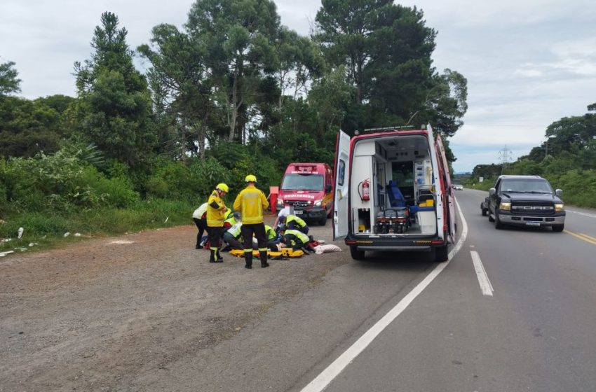  Carro e moto colidem na SC – 418