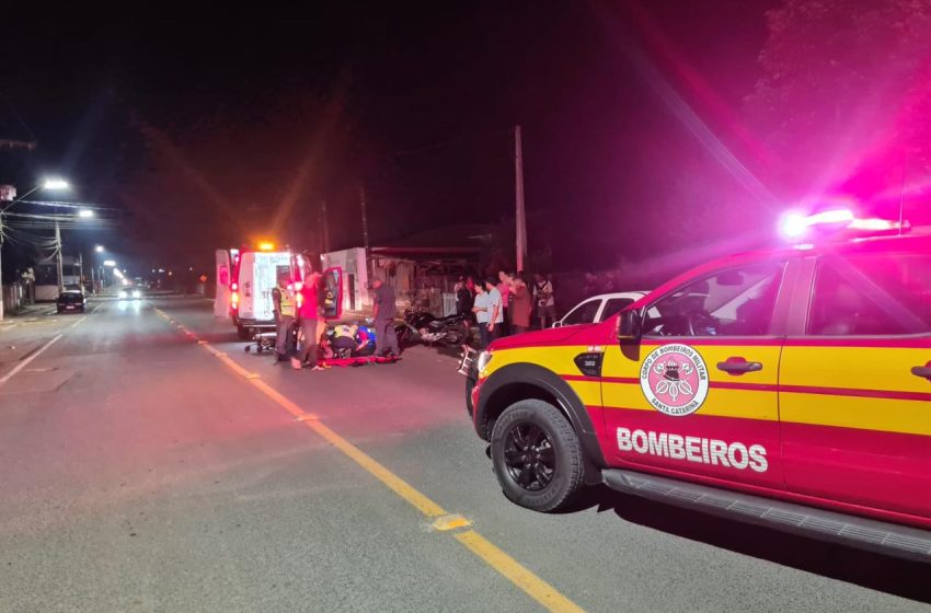  Motociclista fica ferido em acidente