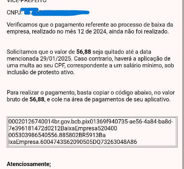  ATENÇÃO: golpistas tentam extorquir ex-candidatos