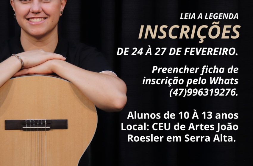  Atenção Serra Alta: abertas inscrições para Oficina de Violão gratuita