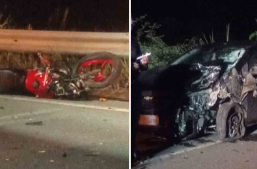  Batida entre carro e moto deixa um morto e um ferido em Araquari