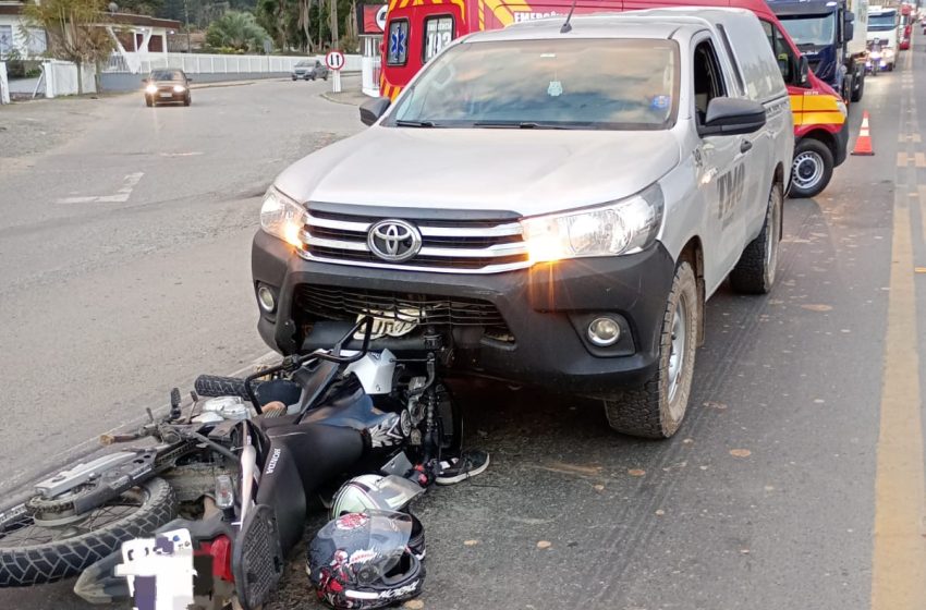  Motociclista fica ferido em acidente na BR-280